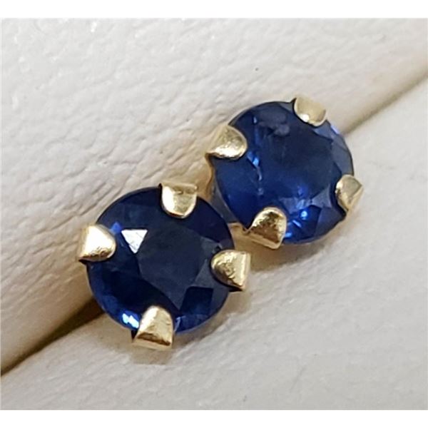 10K Yellow Gold Sapphire(0.4ct) Earrings, Made in Canada, Suggested Retail Value $240