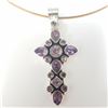 Image 2 : Silver Amethyst Cross Necklace, Suggested Retail Value $200