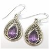 Image 2 : Silver Ametgyst Earrings (~Size 0) (~length 0 inches), Suggested Retail Value $200