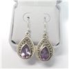 Image 3 : Silver Ametgyst Earrings (~Size 0) (~length 0 inches), Suggested Retail Value $200