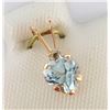 Image 1 : 10K Yellow Gold Aquamarine(0.55ct) Pendant (~Size 0) (~length 0 inches), Made in Canada, Suggested R
