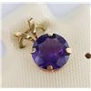 Image 2 : 10K Yellow Gold Amethyst Pendant (~Size 0) (~length 0 inches), Made in Canada, Suggested Retail Valu