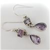 Image 2 : Silver Amethyst Earrings (~Size 0) (~length 0 inches)