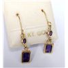 Image 1 : 14K Yellow Gold Amethyst Earrings (~Size 0) (~length 0 inches), Made in Canada, Suggested Retail Val