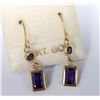 Image 3 : 14K Yellow Gold Amethyst Earrings (~Size 0) (~length 0 inches), Made in Canada, Suggested Retail Val