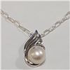 Image 1 : Silver Freshwater Pearl Cubic Zirconia Necklace (~Size 0) (~length 16 inches), Suggested Retail Valu