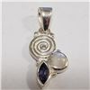 Image 1 : Silver Moonstone Iolite Pendant (~Size 0) (~length 0 inches), Suggested Retail Value $100