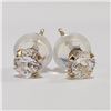 Image 1 : 14K Yellow Gold Cubic Zirconia Earrings (~Size 0) (~length 0 inches), Suggested Retail Value $200