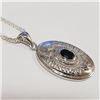 Image 2 : Silver Sapphire Necklace (~Size 0) (~length 24 inches) (~weight 13.65g), Suggested Retail Value $300