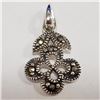 Image 1 : Silver Marcasite Pendant (~Size 0) (~length 0 inches), Suggested Retail Value $100