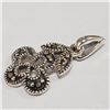 Image 3 : Silver Marcasite Pendant (~Size 0) (~length 0 inches), Suggested Retail Value $100