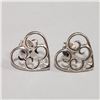 Image 1 : Silver Heart Shaped Earrings (~Size 0) (~length 0 inches), Suggested Retail Value $100