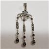 Image 1 : Silver Marcasite Pendant (~Size 0) (~length 0 inches) (~weight 3.87g), Suggested Retail Value $120