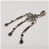 Image 3 : Silver Marcasite Pendant (~Size 0) (~length 0 inches) (~weight 3.87g), Suggested Retail Value $120