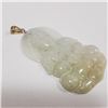 Image 2 : 14K Yellow Gold Jadeite Pendant (~Size 0) (~length 0 inches), Suggested Retail Value $400