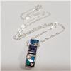 Image 3 : Silver Opalite Cubic Zirconia Necklace (~Size 0) (~length 17 inches) (~weight 5.26g), Suggested Reta