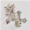 Image 3 : Silver Cross Designed Earrings (~Size 0) (~length 0 inches), Suggested Retail Value $100