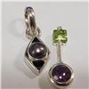 Image 1 : Silver Lot Of 2 Peridot Amethyst Pendant (~Size 0) (~length 0 inches) (~weight 3g), Suggested Retail