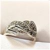 Image 2 : Silver Marcasite Ring (~Size 6.75)(Ring is resizable for $40), Suggested Retail Value $100