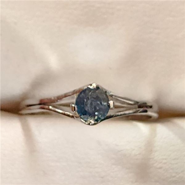 Silver Sapphire Ring (~Size 7.25)(Ring is resizable for $40) (~length 0 inches), Suggested Retail Va