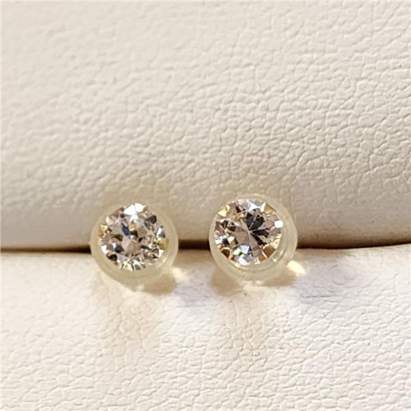 10K Yellow Gold Cubic Zirconia Earrings (~Size 0) (~length 0 inches), Suggested Retail Value $80