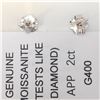 Image 3 : 10K White Gold Moissanite(2ct) Earrings (~Size 0) (~length 0 inches) (~weight 0.63g), Made in Canada