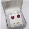 Image 3 : 10K Yellow Gold Ruby(3.1ct) Earrings (~weight 1.06g), Made in Canada, Appraised Retail $965