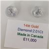 Image 4 : 14K White Gold Diamond (2.01Ct,Si,J-K) Earrings (~weight 1.08g), Made in Canada, Appraised Retail $2
