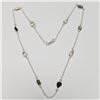 Image 1 : Silver Genuine Gemostones Hand Crated 18" 10Ct Necklace (~Size 0) (~length 0 inches) (~weight 7.56g)