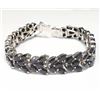 Image 1 : Silver Sapphire 7.5"(30ct) Bracelet (~weight 24.07g), Appraised Retail $1450