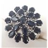 Image 2 : Silver Sapphire(7ct) Ring (~Size 7)(Ring is resizable for $40) (~weight 7.59g), Appraised Retail $85