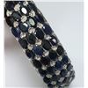 Image 4 : Silver Sapphire 55.19G 40Ct Bangle, Appraised Retail $2700