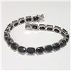 Image 3 : Silver Sapphire(40ct) Bracelet (~weight 18.07g), Appraised Retail $1300