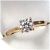 Image 2 : 10K Yellow Gold Moissanite(0.44ct) Ring (~Size 6) (~weight 1.8g), Made in Canada, Appraised Retail $