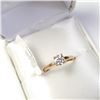 Image 3 : 10K Yellow Gold Moissanite(0.44ct) Ring (~Size 6) (~weight 1.8g), Made in Canada, Appraised Retail $
