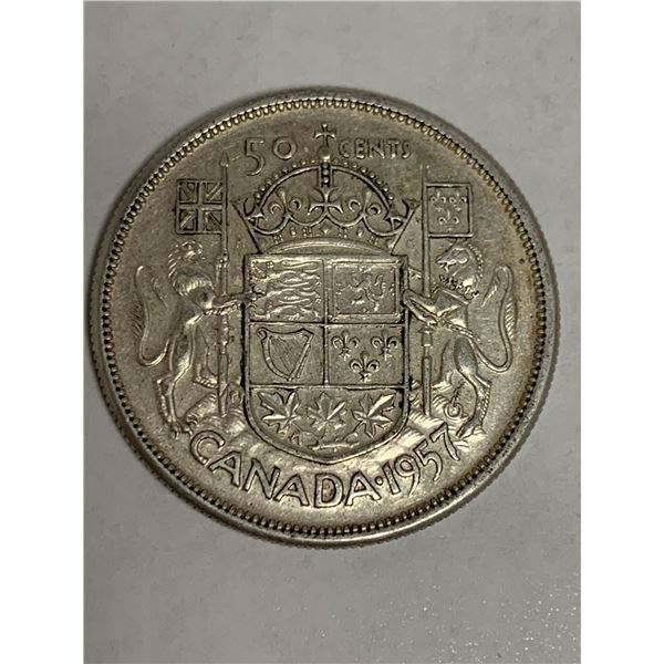 ESTATE ITEM - Canada Vintage 1957 Silver Half Dollar Coin