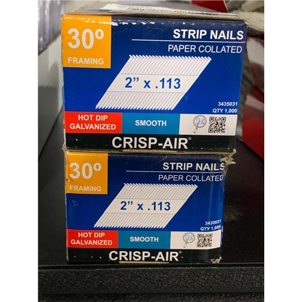 Crisp-Air Strip Nails 2"x.113 Smooth 30­­° Framing  Lot of 2 x 1000