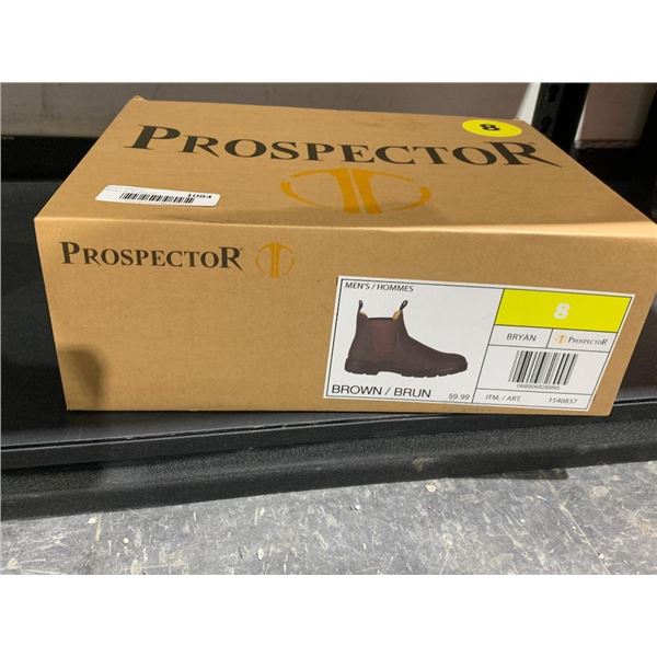 Prospector Men's Brown Bryan Ankle Boots Size 8