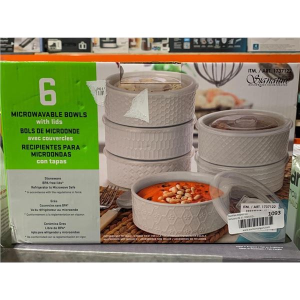 6 Microwable Bowls with Lids