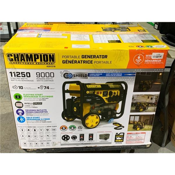 Champion Portable Generator 11250 Starting Watts 9000 Running Watts Electric Start