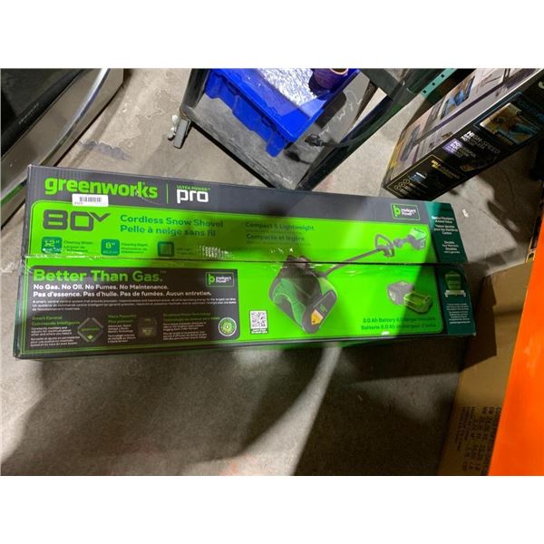 Greenworks Ultra Power Pro 80V Cordless Snow Shovel with Batter & Charger