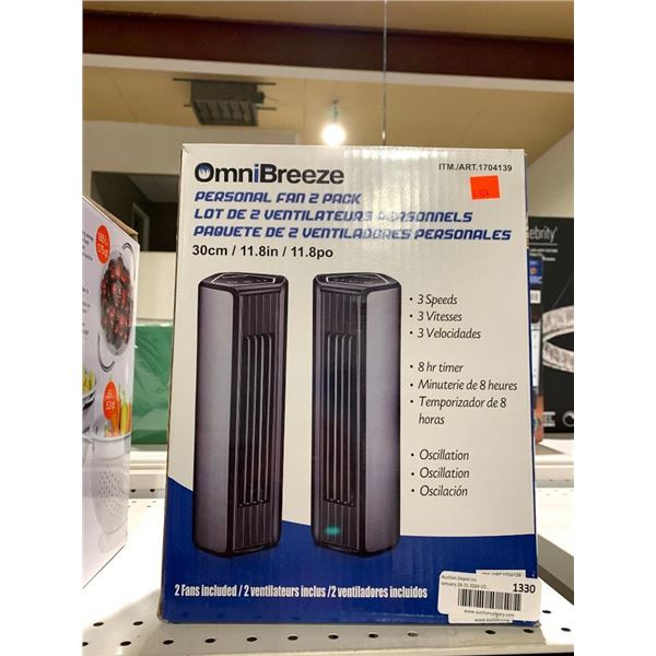 Omni Breeze Set of 2 USB Powered Oscillating Fans