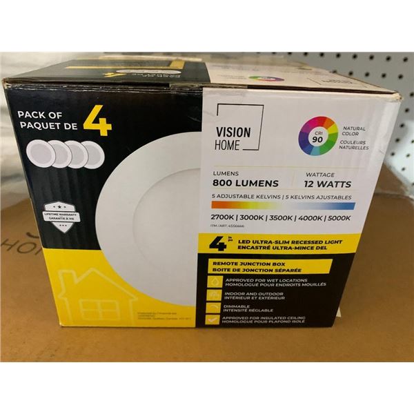 Pack of 4 LED ultra slim recessed lights