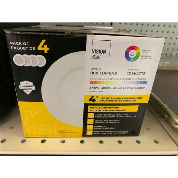 Pack of 4 LED ultra slim recessed lights