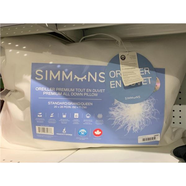 Simmons Premium Queen Size Down Pillow