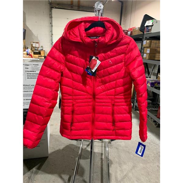 Paradox red womens puffy jacket, size large
