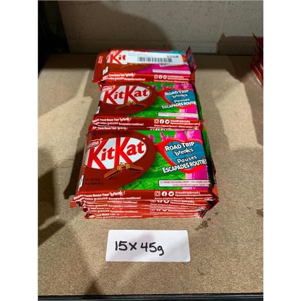 Nestle KitKat Chocolate Bars 15 x 45g