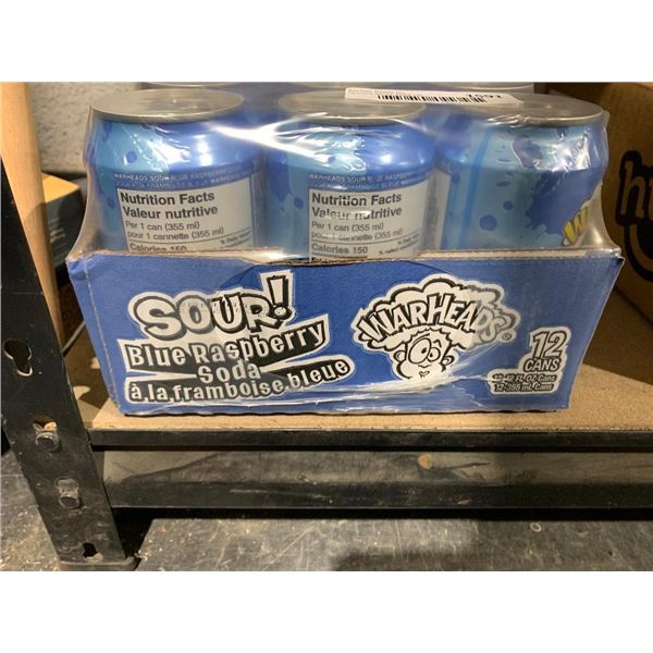 Warheads Sour Blue Raspberry Soda 12x 355ml
