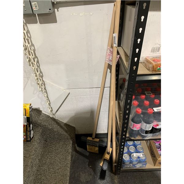 Lot of 3 Kind Angled Brooms