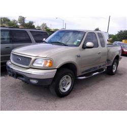 *1999 Ford F-150 Triton V8 Truck, 4Dr, 4X4, Tan, Air Bags, A/C, Cruise, Tilt, All Power, Tape Player